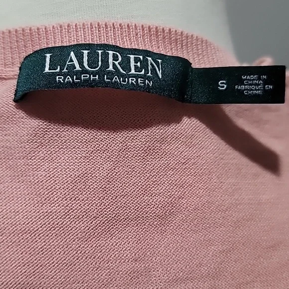 Ralph Lauren Small Pink Ruffle Sweater Top Casual Comfy Cozy Preppy Pullover - Picture 3 of 12